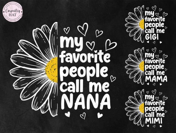 Download Mimi Nana Daisy Sublimation Design Png - Design Collection