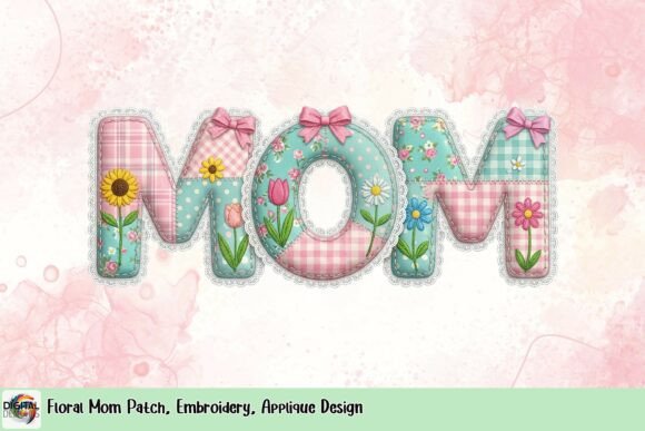 Download Floral Mom Patch, Embroidery, Applique Design - Design Collection