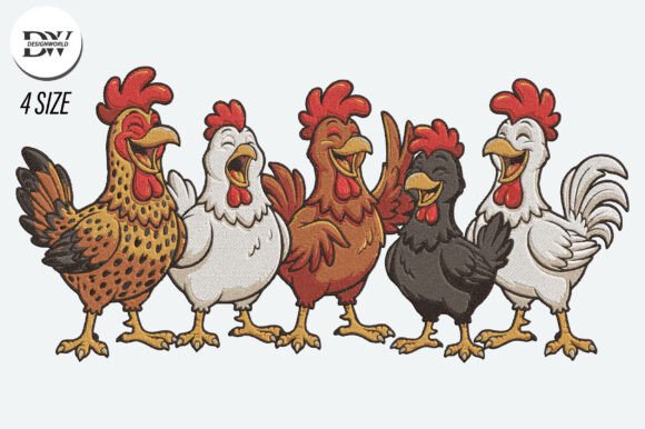 Download Funny Chicken Embroidery Design - Design Collection