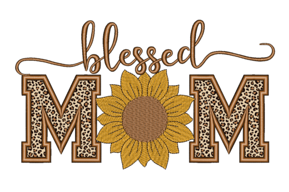 Download Blessed Mom Applique, Sunflower Design - Design Collection