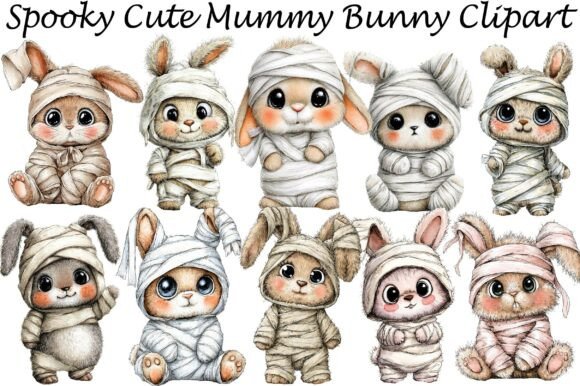 Download Spooky Cute Mummy Bunny Clipart - Mummy Collection