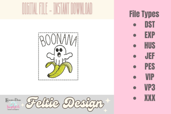 Download Boonana Ghost ITH Feltie Design - Design Collection
