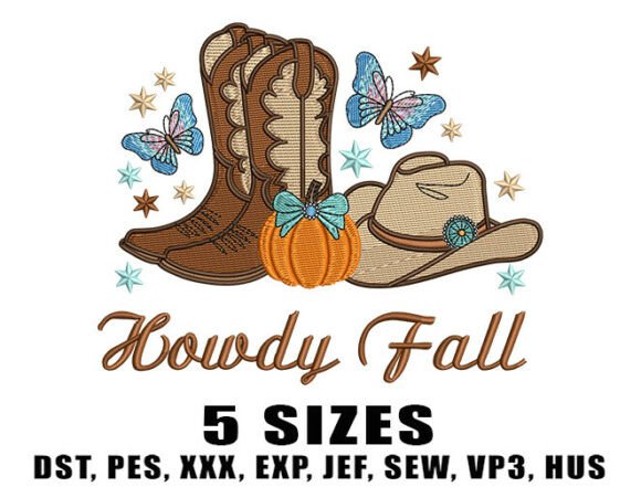 Download Cozy Fall Cowboy Embroidery Design - Design Collection