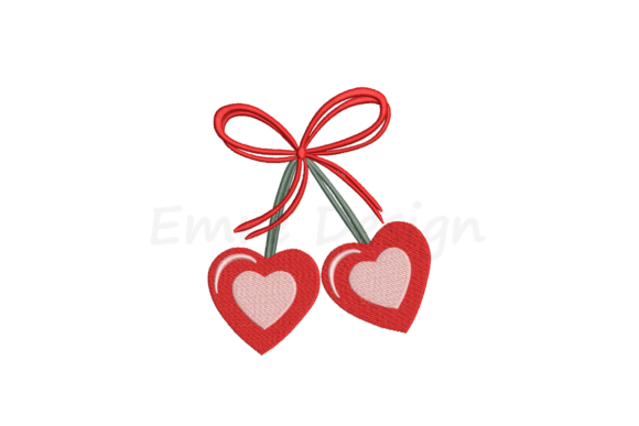 Download Coquette Cherry Heart Embroidery Design - Design Collection