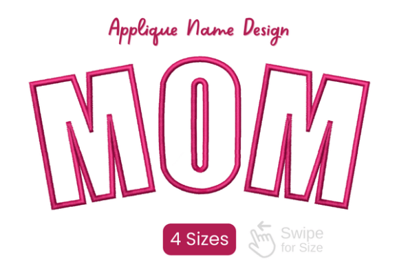 Download Applique Name Design MOM - Design Collection