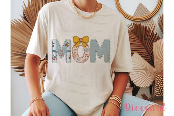 Download Cute Applique MOM Sublimation Design - Design Collection