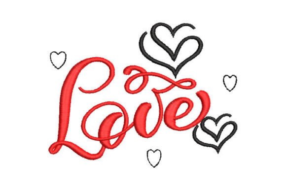 Download Letter Love with Heart Embroidery Design - Design Collection