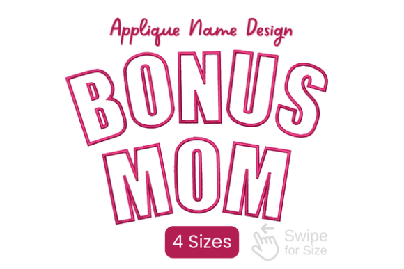 Download Bonus Mom Applique Name Design - Design Collection