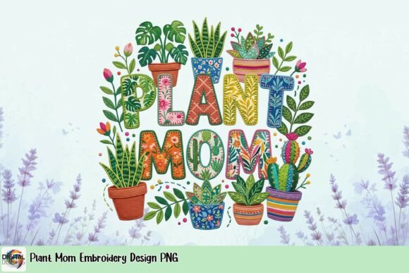 Download Plant Mom Embroidery Design PNG - Design Collection