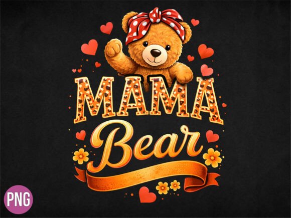 Download Mama Bear Teddy Leopard Bow PNG, MOM PNG - Mama bear Collection