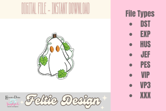 Download Pumpkin Ghost ITH Feltie Design - Design Collection
