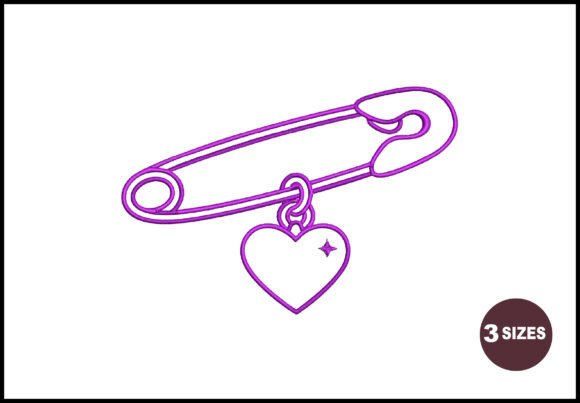 Download Safety Pin Heart Embroidery Design - Design Collection