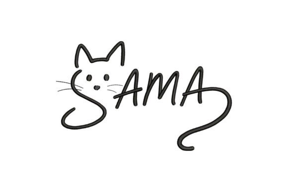 Download Cute Cat Mama Embroidery Design - Design Collection