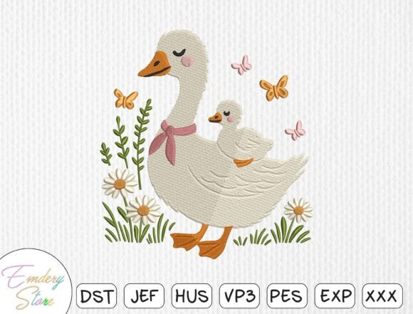 Download Mama Goose &amp; Gosling Embroidery Design - Design Collection