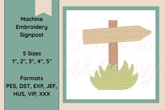 Download Machine Embroidery Signpost Design - Design Collection