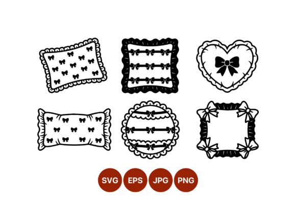 Download Decorative Pillows with Bows Vector - Decorative pillows Collection