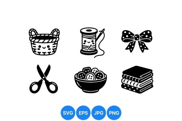 Download Cute Sewing Craft Icon Set - Premium Resources
