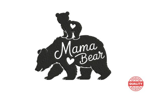 Download Mother and Baby Bear Embroidery Design - Design Collection