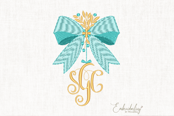 Download Bow Monogram Frame Embroidery Design - Design Collection