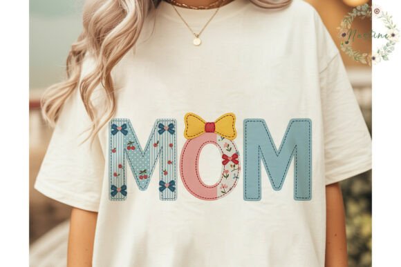 Download Cute Applique MOM Sublimation Design - Design Collection