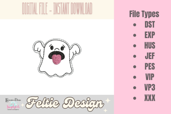 Download Baby Ghost ITH Feltie Design - Design Collection