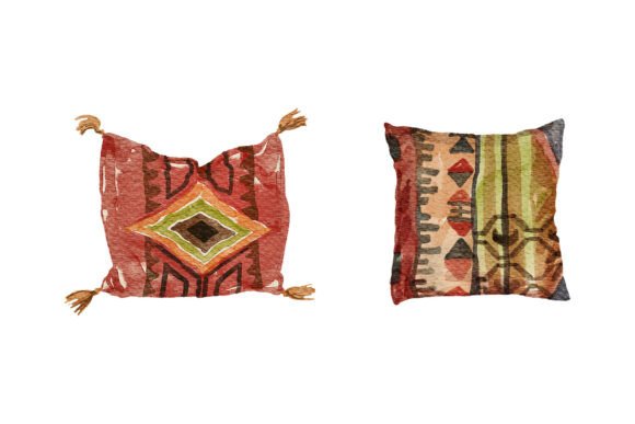 Download Watercolor Arabic Decorative Pillows Set - Decorative pillows Collection