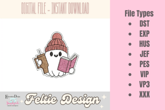 Download Beanie Cute Ghost ITH Feltie Design - Design Collection
