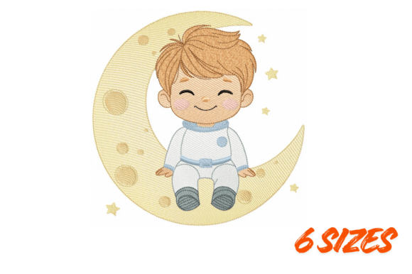 Download Moon Baby Embroidery Design Art - Design Collection