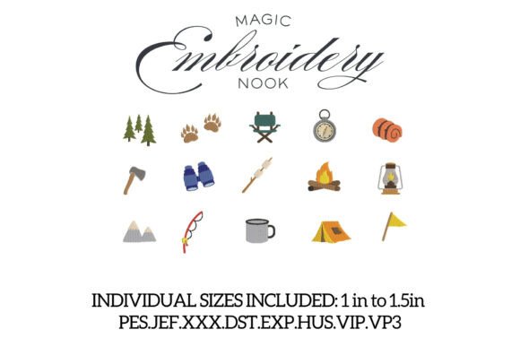Download Camping Mini Embroidery X 18 Designs - Design Collection