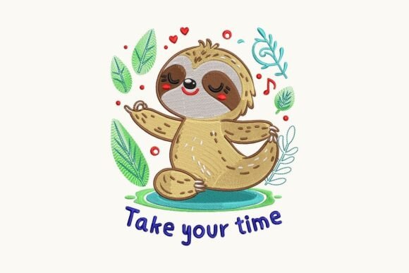 Download Cute Sloth Embroidery Machine Design - Design Collection