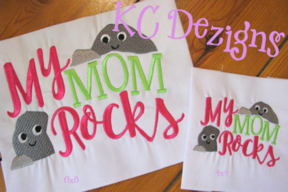 Download My Mom Rocks Applique Design - Design Collection